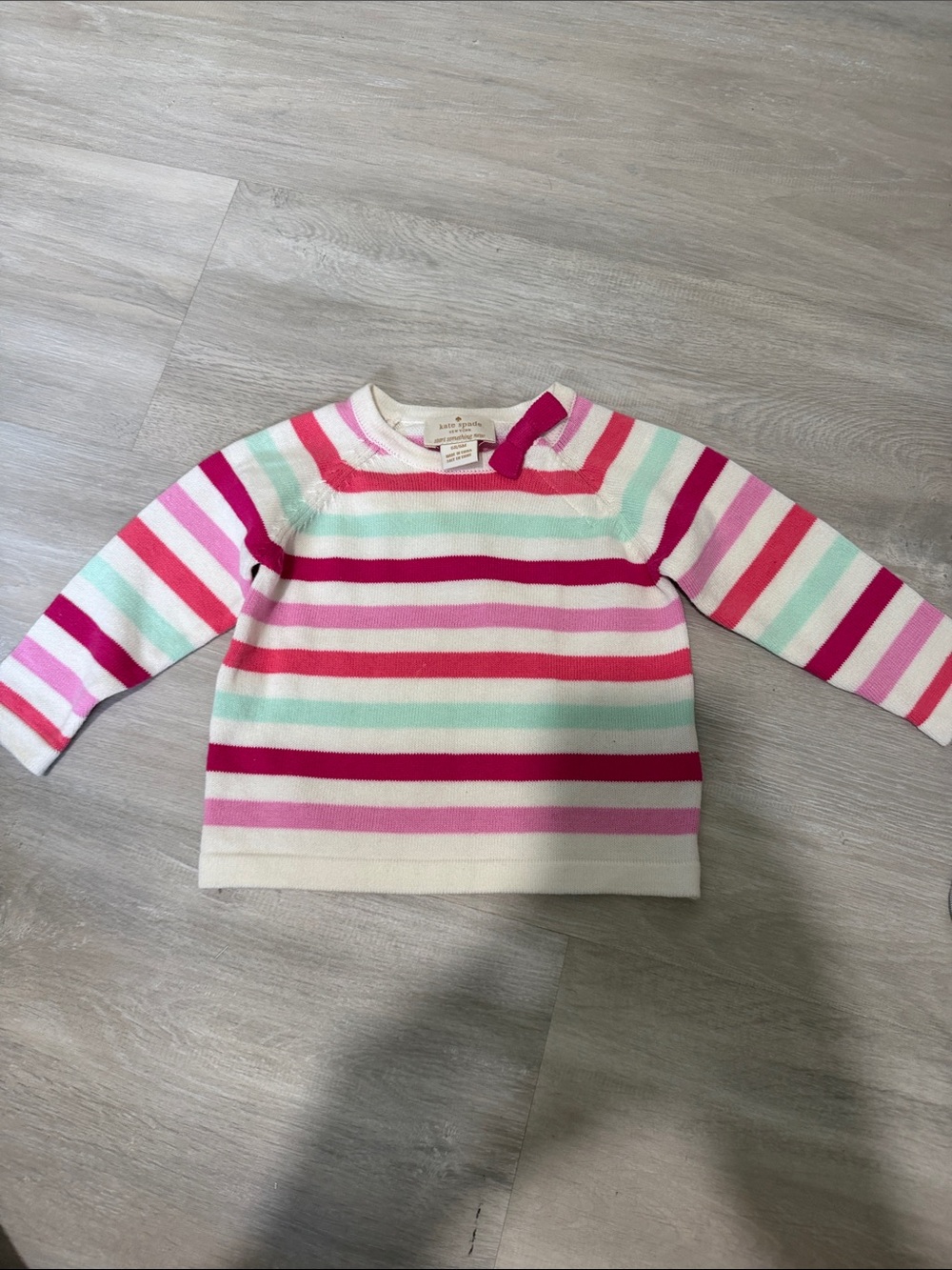 kate spade Striped Knit Sweater in Pink, Mint & White size 6 months